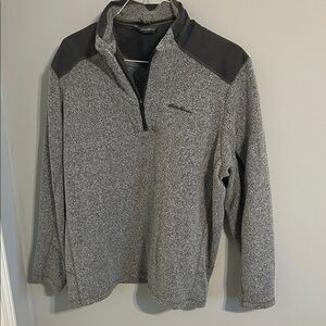 Eddie Bauer Gray and Black Men's Sweatshirt